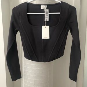 Aritzia Wilfred Natalie sweater in peppercorn grey S